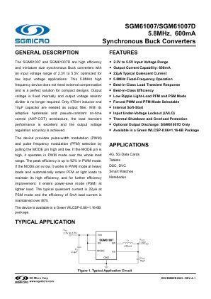 SGM61007 datasheet cover page