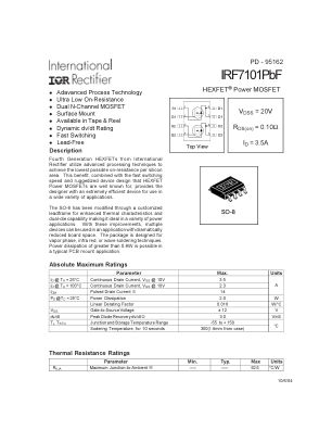IRF7101 datasheet cover page