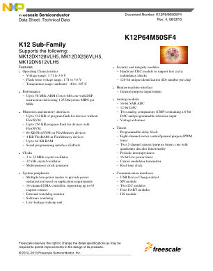 K12P64M50SF4 数据手册首页