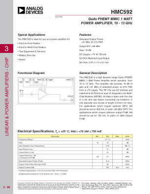 HMC592 datasheet cover page
