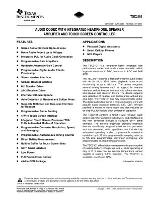 TSC2101 datasheet cover page