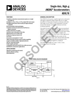 ADXL78 datasheet cover page