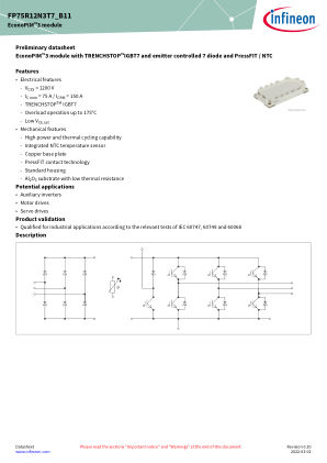 FP75R12N3T7-B11 数据手册首页