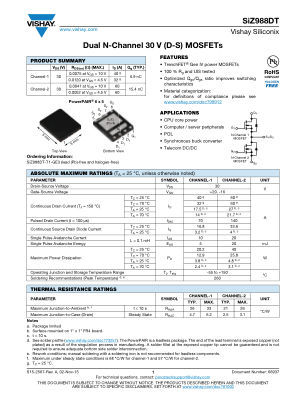 SIZ988DT 数据手册首页