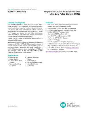 MAX9111 datasheet cover page
