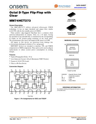 MM74HCT273 数据手册首页