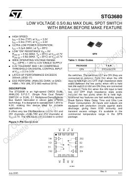 STG3680 数据手册首页