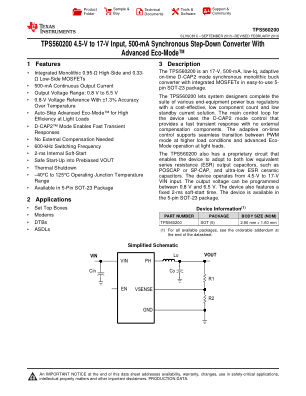 TPS560200 datasheet cover page