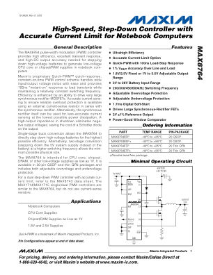 MAX8764 datasheet cover page