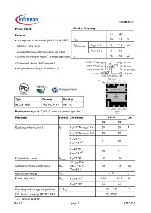 BSG0811ND datasheet cover page