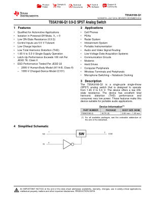 TS5A3166-Q1 datasheet cover page