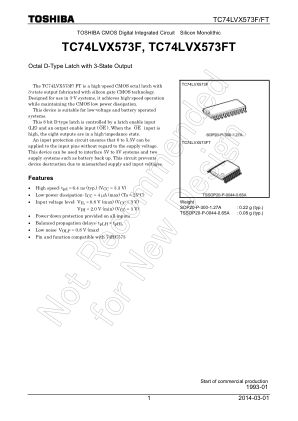 TC74LVX573FT 数据手册首页