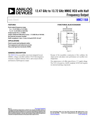 HMC1168 datasheet cover page