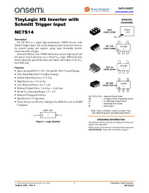 NC7S14 datasheet cover page