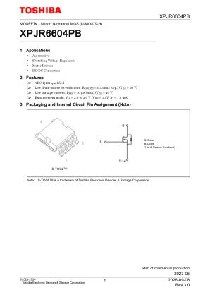 XPJR6604PB datasheet cover page