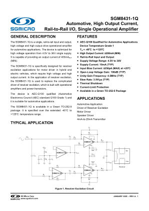 SGM8431-1Q datasheet cover page