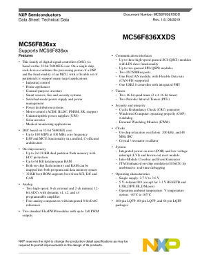 MC56F836XXDS 数据手册首页