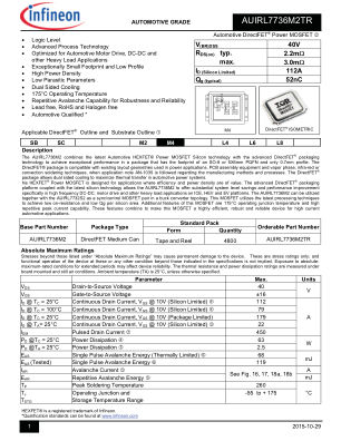 AUIRL7736M2TR datasheet cover page