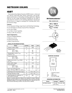 NGTB30N120L datasheet cover page