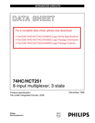 74HCT251D datasheet cover page