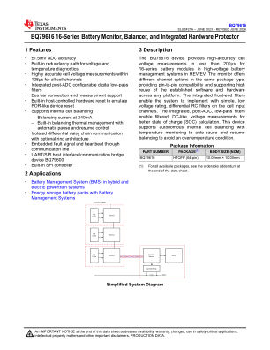 BQ79616 datasheet cover page