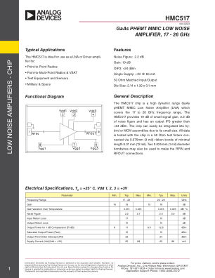 HMC517CHIPS datasheet cover page