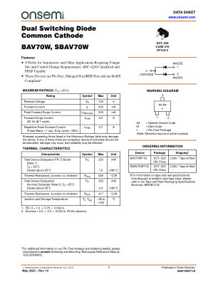 BAV70WT1 数据手册首页