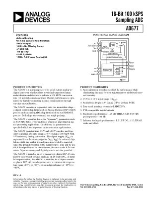 AD677 datasheet cover page