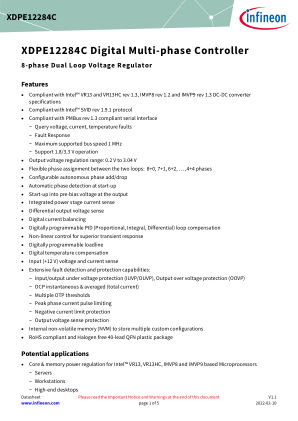 XDPE12284C-0000 datasheet cover page