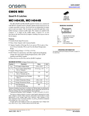 MC14043B datasheet cover page