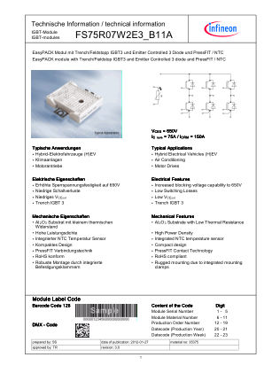 FS75R07W2E3_B11A datasheet cover page