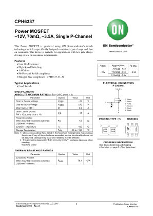CPH6337 datasheet cover page