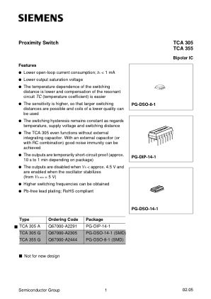 TCA355G 数据手册首页
