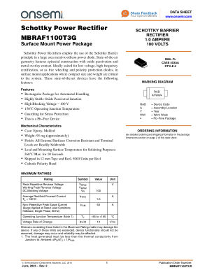 MBRAF1100T3 datasheet cover page