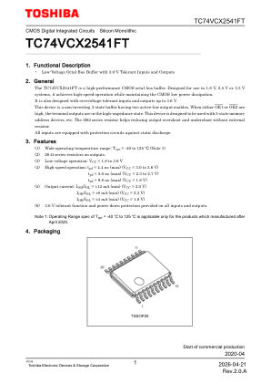 TC74VCX2541FT datasheet cover page