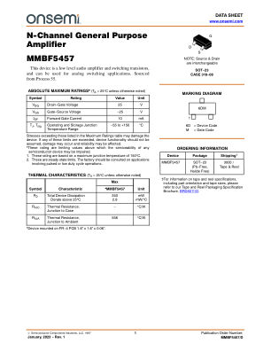 MMBF5457 数据手册首页