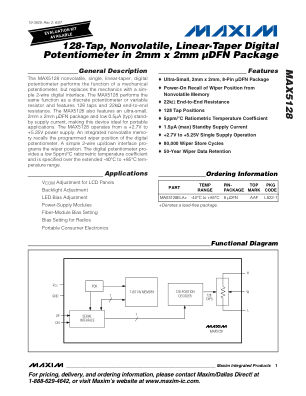 MAX5128 datasheet cover page