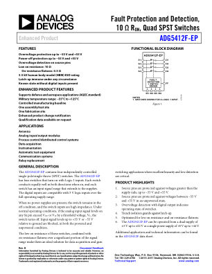 ADG5412F-EP datasheet cover page