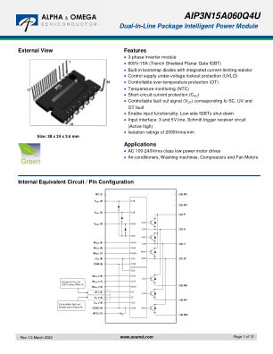 AIP3N15A060Q4U datasheet cover page