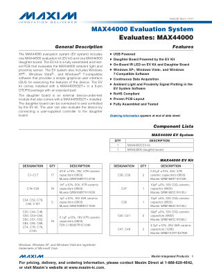 MAX44000EVSYS 数据手册首页