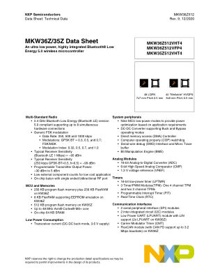 MKW36Z512 数据手册首页