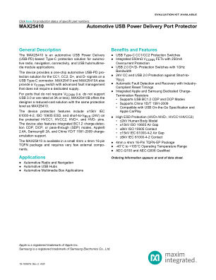 MAX25410 datasheet cover page
