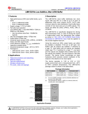 LMK1D2104 datasheet cover page