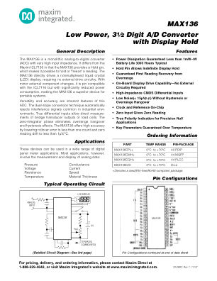MAX136 datasheet cover page