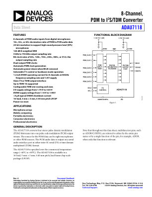 ADAU7118 数据手册首页