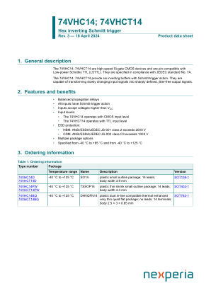 74VHC14D datasheet cover page