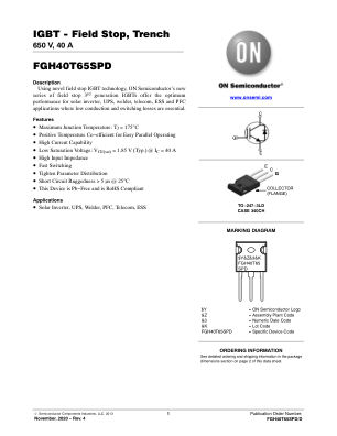 FGH40T65SPD 数据手册首页