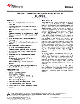 DS64BR401 datasheet cover page