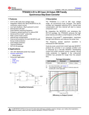 TPS54202 datasheet cover page