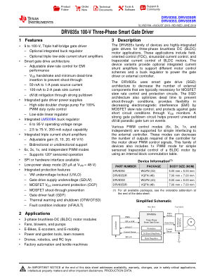 DRV8353R datasheet cover page